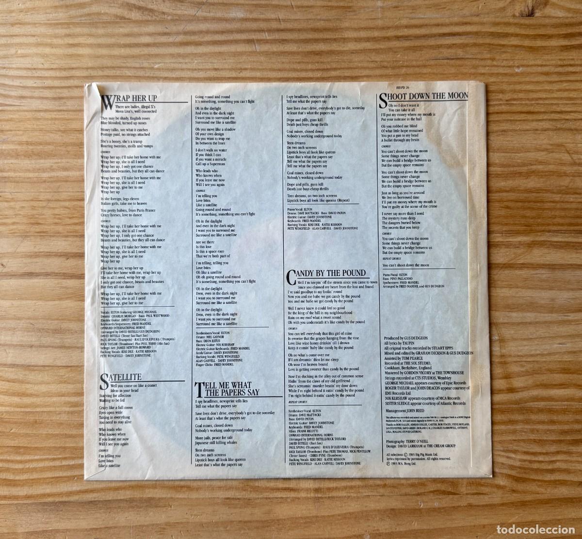 Discos de vinilo: Elton John - Ice on fire. Spain 1985 - Foto 3