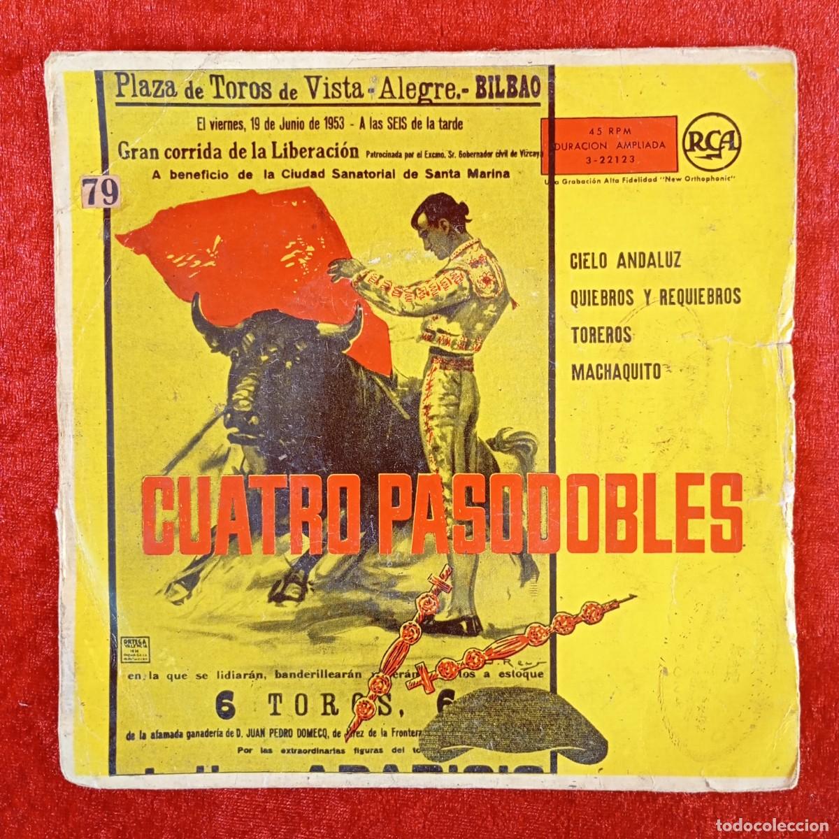 Discos de vinilo: CUATRO PASODOBLES - CIELO ANDALUZ - 3-22123 - SINGLE - DISCO VINILO / 4293