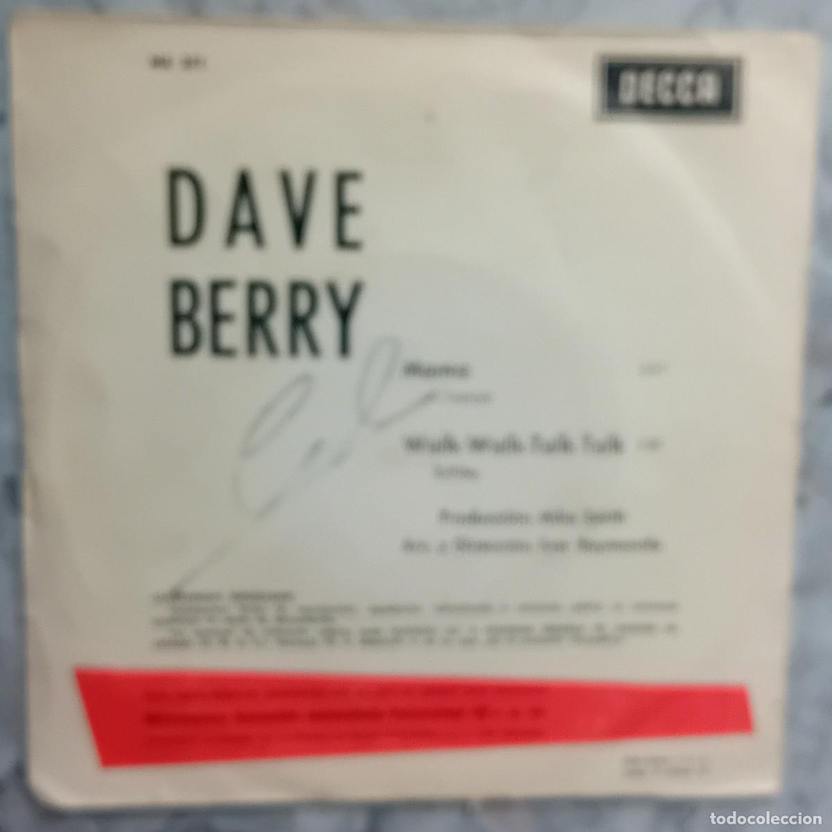 Discos de vinilo: DAVE BERRY. SINGLE. MAMA/WALK-WALK-TALK-TALK - Foto 2