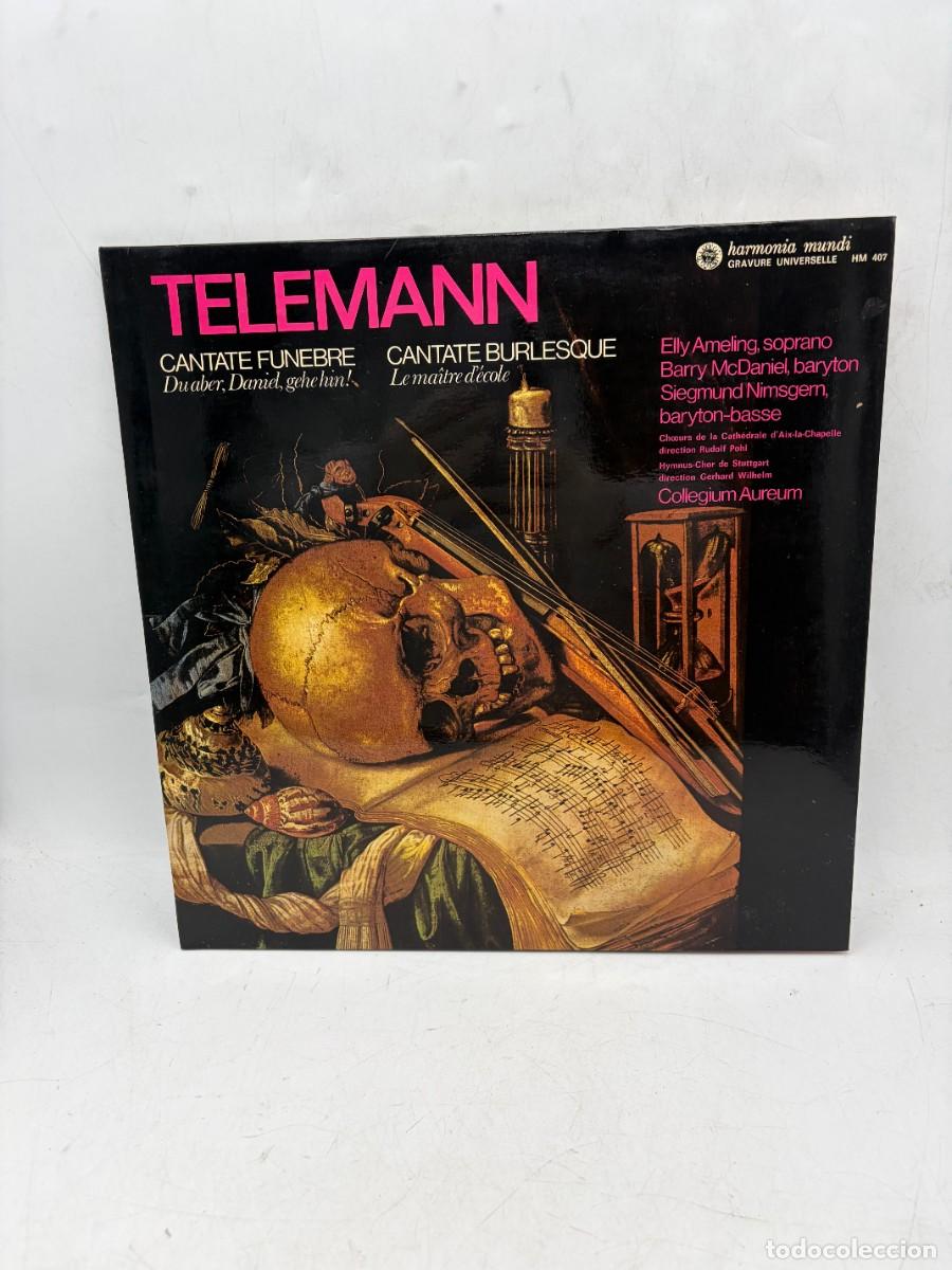 Discos de vinilo: LP - TELEMANN - CANTATE FUNEBRE & BURLESQUE - HARMONIA MUNDI - HM 407