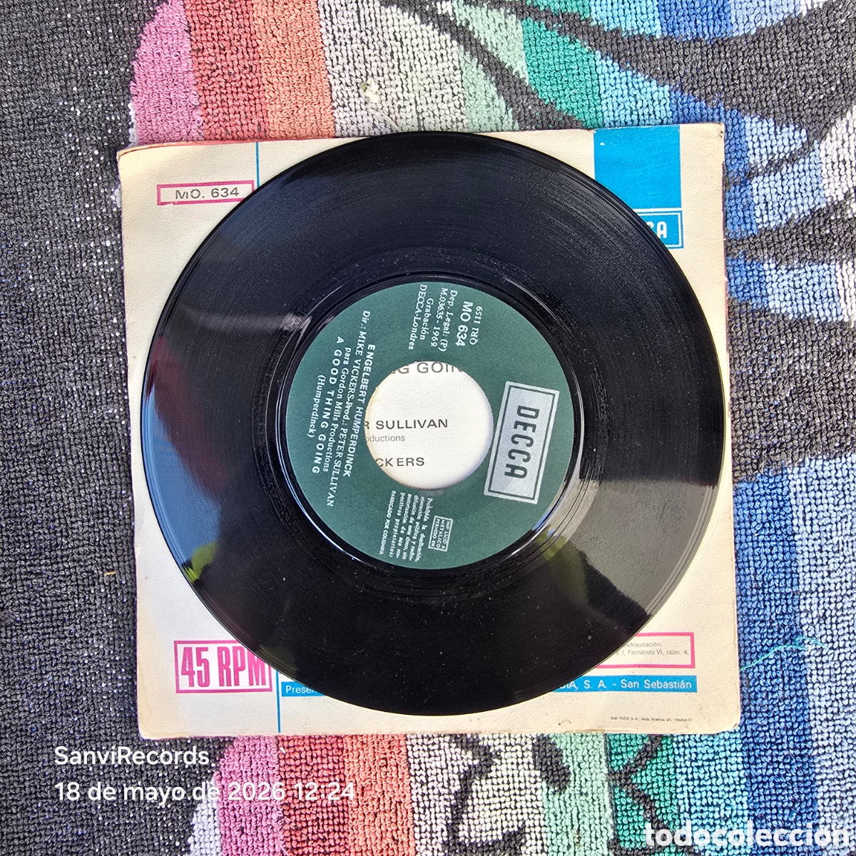 Discos de vinilo: [SINGLE] ENGELBERT HUMPERDINCK: MELODIA - A GOOD THING GOING (DECCA) (1969) - Foto 2