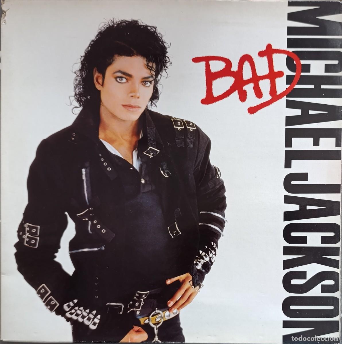 Discos de vinilo: MICHAEL JACKSON &lrm;&ndash; BAD LP 1987 1&ordf; EDICION ESPA&Ntilde;OLA CON ENCARTE Y PORTADA ABIERTA