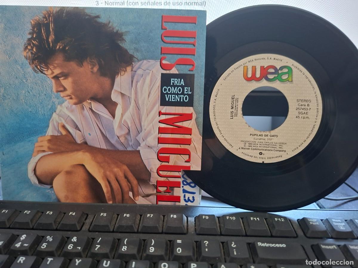 Discos de vinilo: LUIS MIGUEL - FRIA COMO EL VIENTO - SINGLE DE VINILO PROMOCIONAl - C- 63