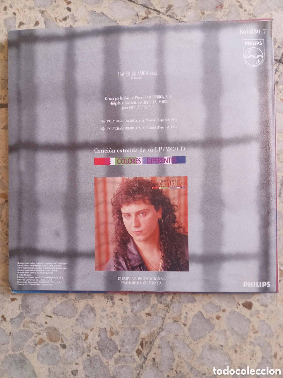 Discos de vinilo: SGL ANTONIO CARBONELL HACE EL AMOR 1992 - Foto 2