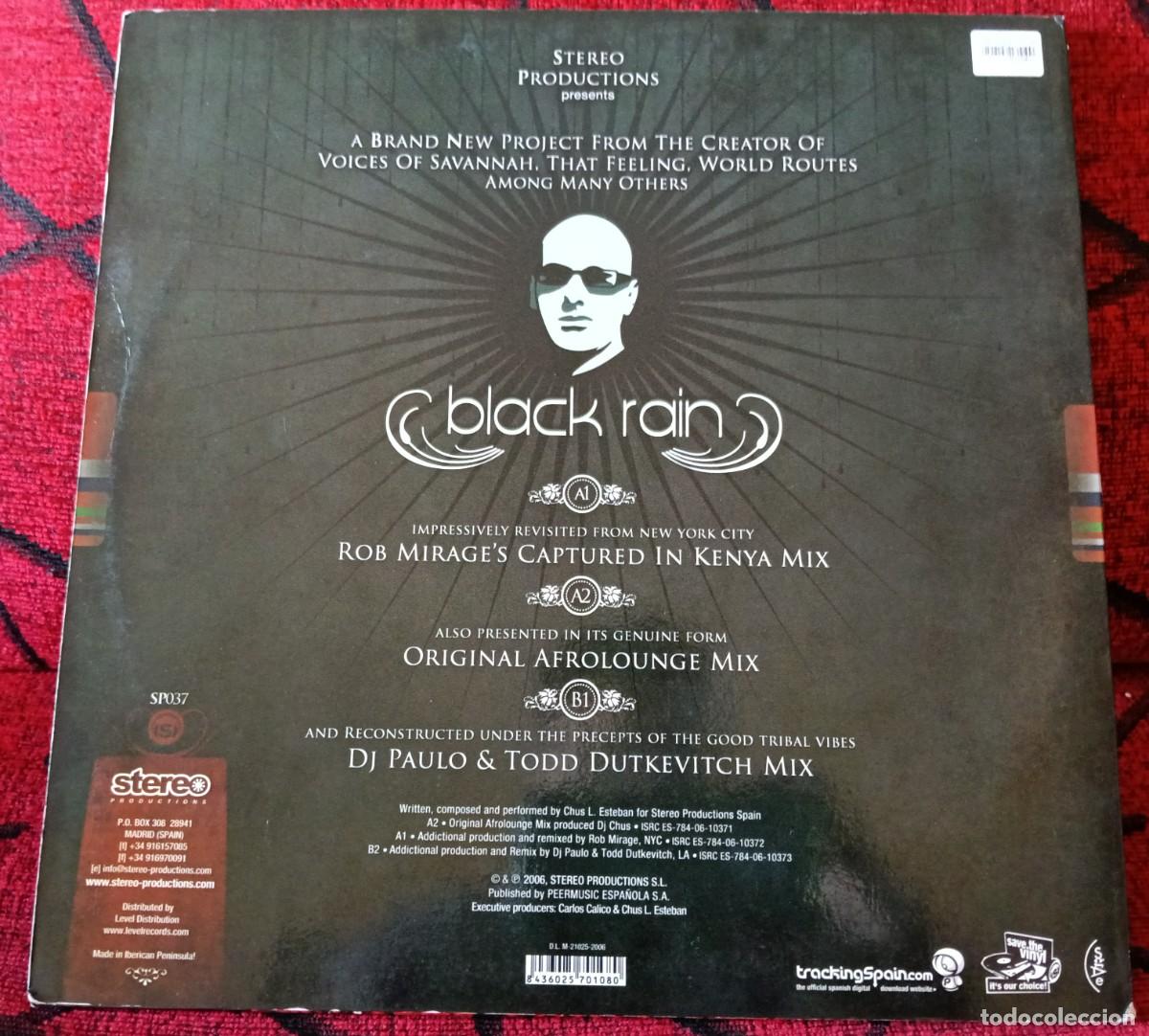 Discos de vinilo: DJ CHUS ** Black Rain ** MAXI SINGLE VINILO 2006 - Foto 2