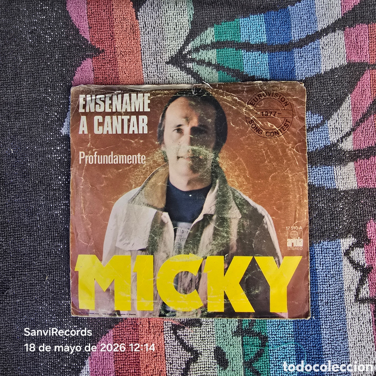 Discos de vinilo: [SINGLE] MICKY: ENS&Eacute;&Ntilde;AME A CANTAR - PROFUNDAMENTE (ARIOLA) (1977) - Foto 4