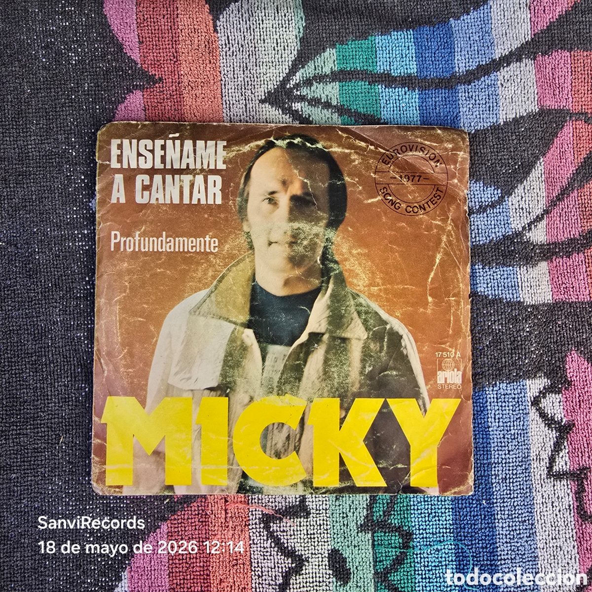 Discos de vinilo: [SINGLE] MICKY: ENS&Eacute;&Ntilde;AME A CANTAR - PROFUNDAMENTE (ARIOLA) (1977)