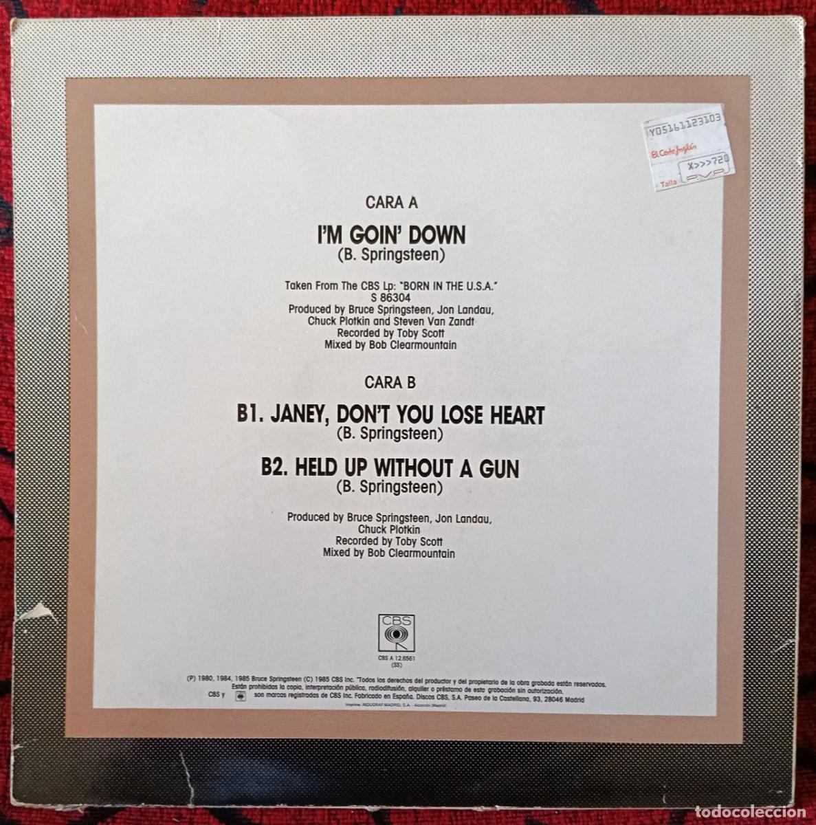 Discos de vinilo: BRUCE SPRINGSTEEN ** Im Goin Down ** MAXI SINGLE VINILO 1985 - Foto 2