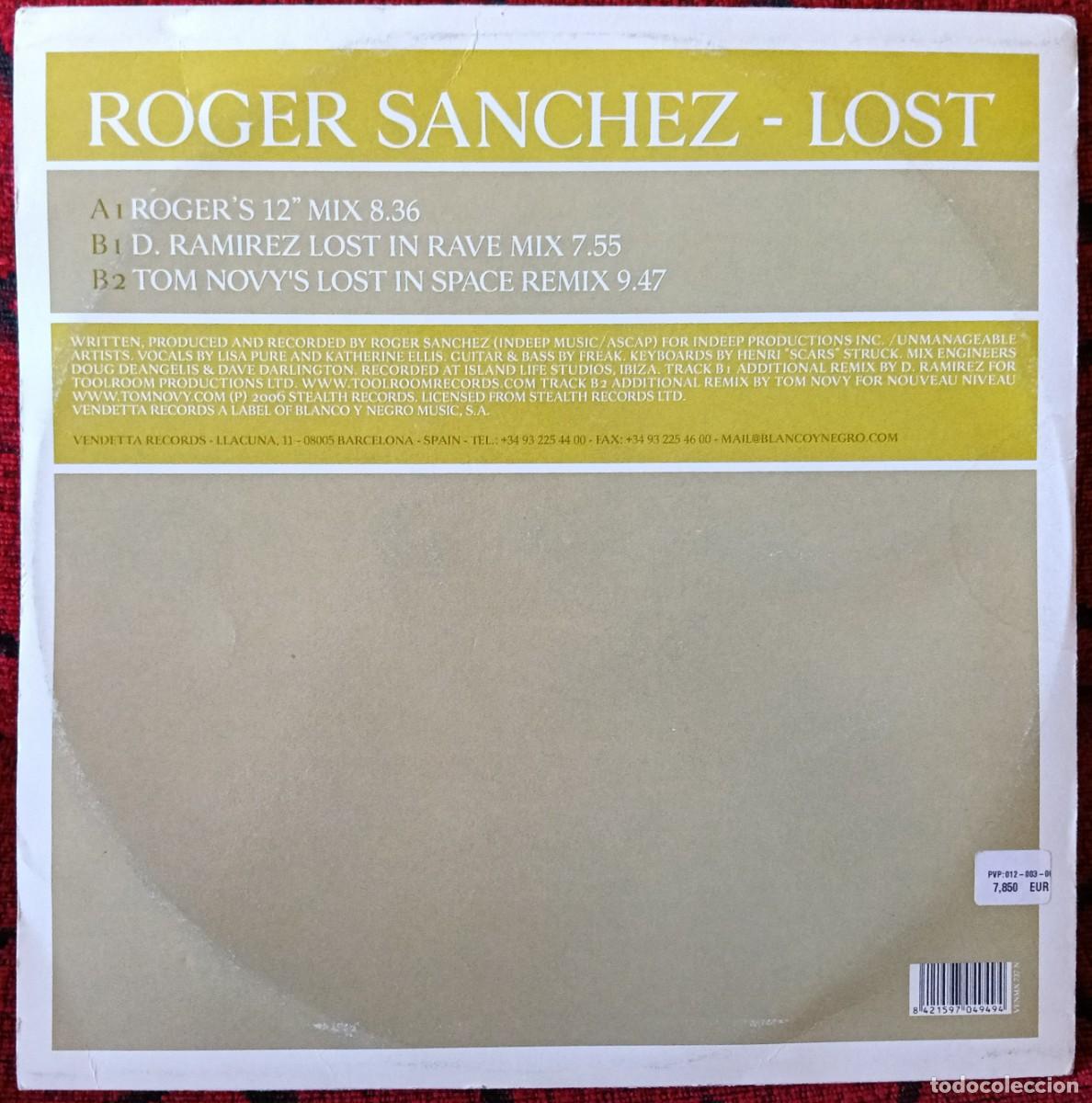 Discos de vinilo: ROGER SANCHEZ ** Lost ** MAXI SINGLE VINILO 2006 - Foto 2