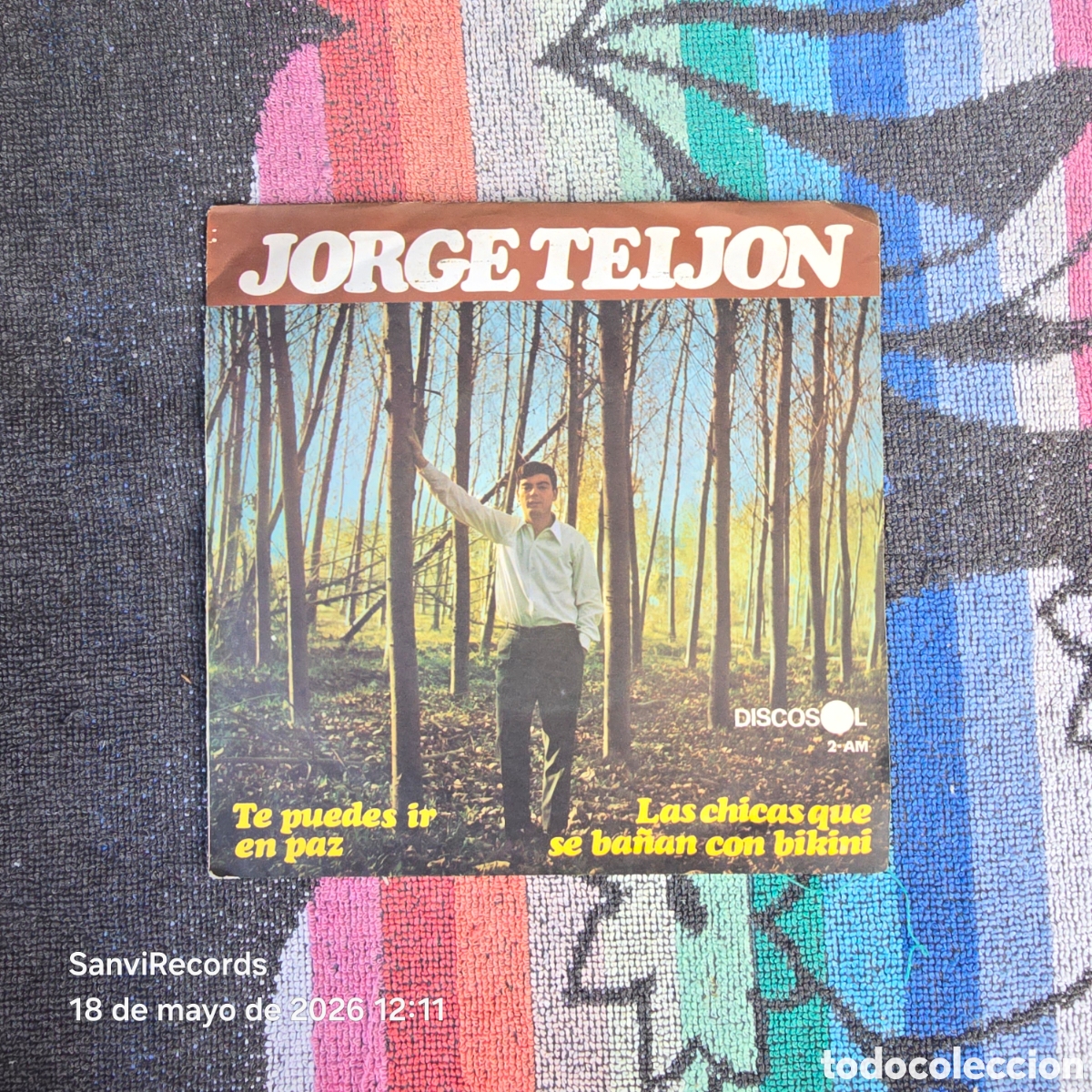Discos de vinilo: [SINGLE] JORGE TEIJON: TE PUEDES IR EN PAZ - LAS CHICAS QUE SE BA&Ntilde;AN CON BIKINI (DISCOSOL) (1966)