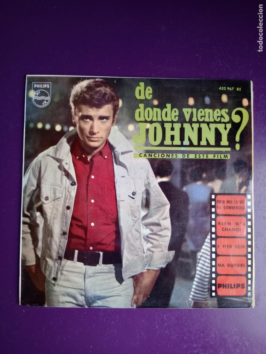 Discos de vinilo: Johnny HALLYDAY &ndash; De Donde Vienes Johnny? +3 EP PHILIPS 1964 - FRANCIA ROCK - BSO CINE - POCO USO