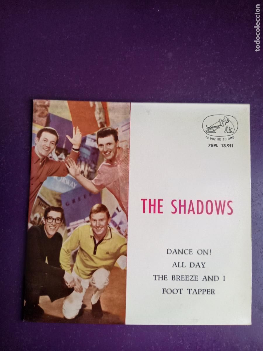 Discos de vinilo: The Shadows &lrm;&ndash; DANCE ON +3 - EP VOZ DE SU AMO 1963 - SURF BEAT 60'S CLASICO - MUY POCO USO
