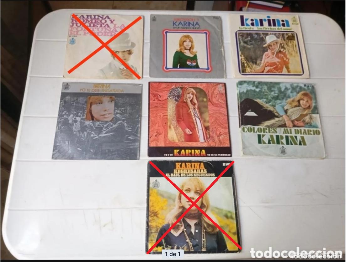 Discos de vinilo: LOTE SINGLES KARINA. - Foto 1
