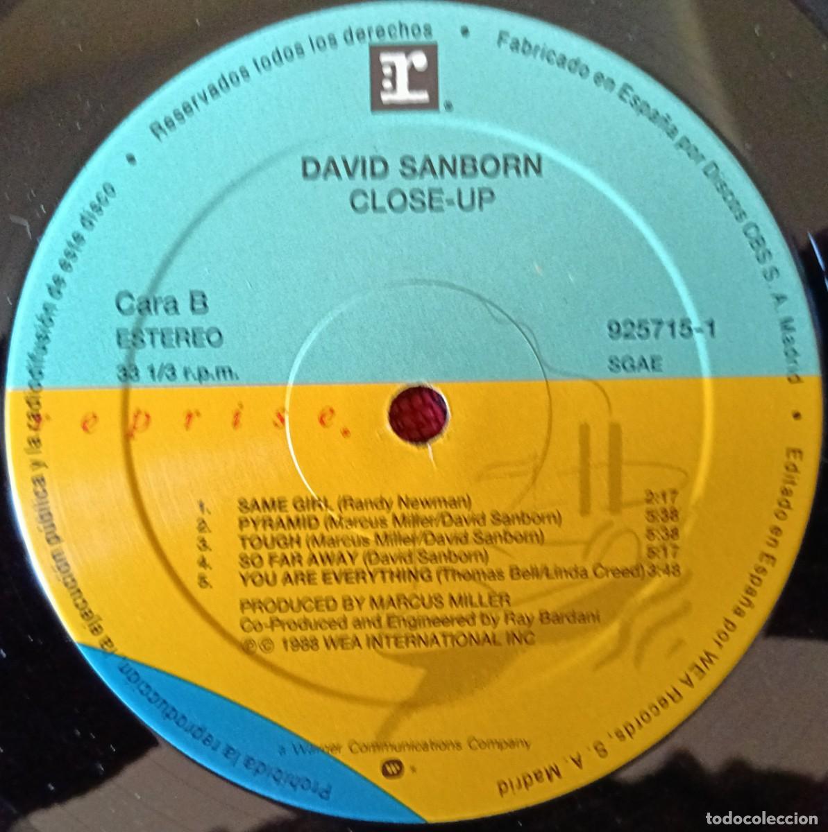 Discos de vinilo: DAVID SANBORN ** Close-Up ** VINILO LP 1988 - Foto 4