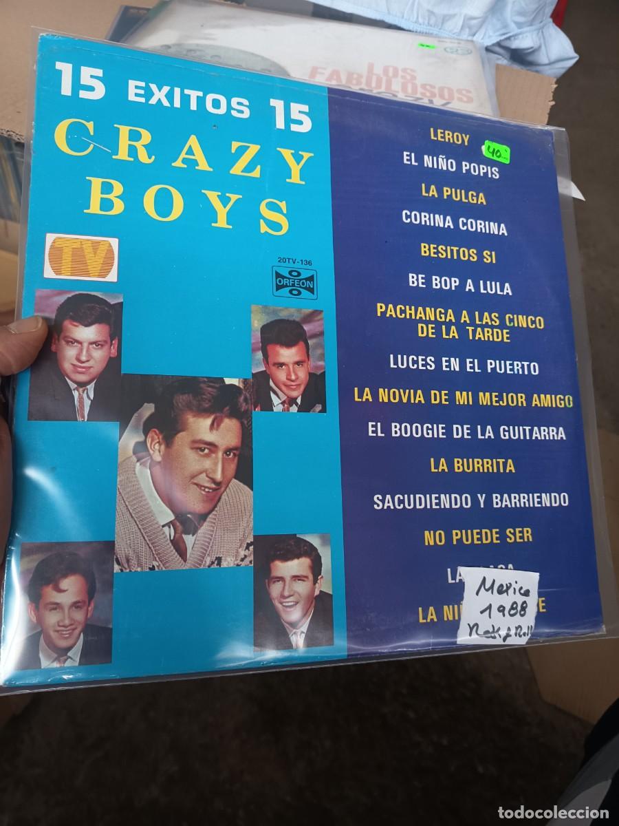Discos de vinilo: LOTE 456, LP 15 EXITOS CRAZY BOYS,( MEXICO 1988)