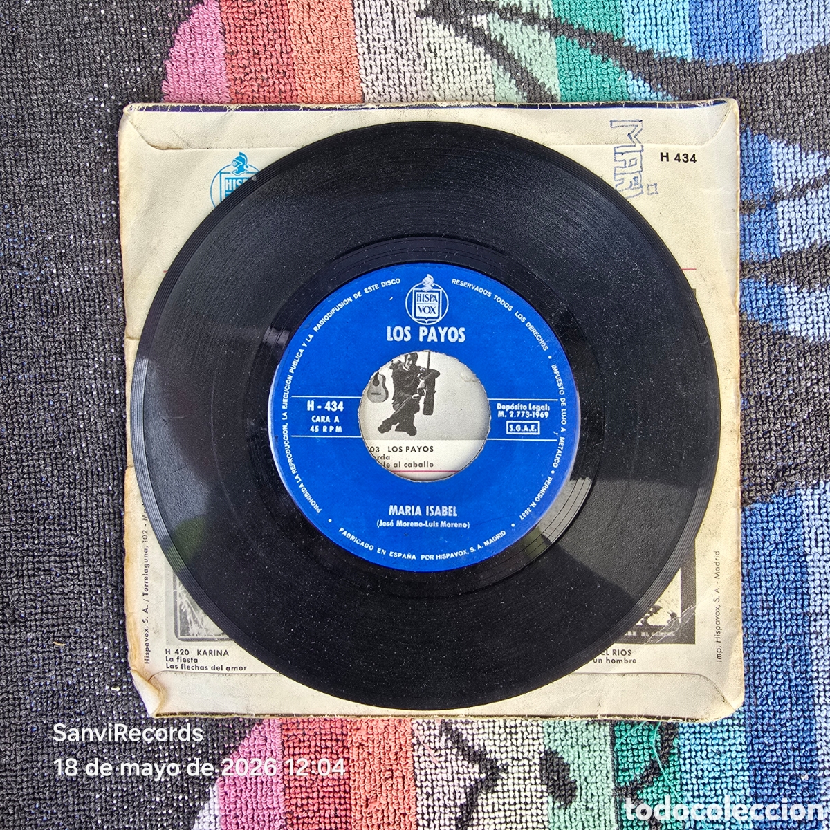 Discos de vinilo: [SINGLE] LOS PAYOS: MARIA ISABEL - COMPASI&Oacute;N (HISPAVOX) (1969) - Foto 2
