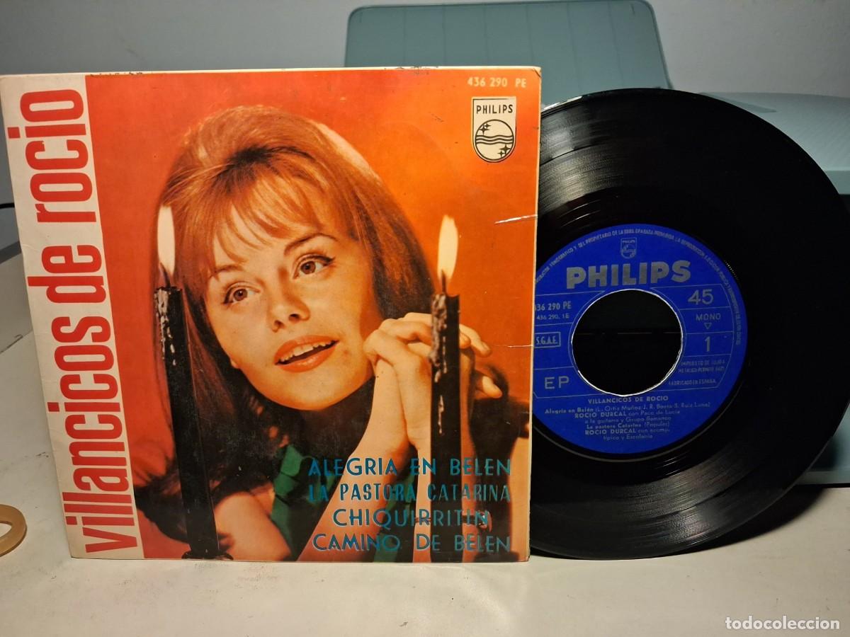 Discos de vinilo: EP ROCIO DURCAL : VILLANCICOS DE ROCIO ( PACO DE LUCIA, GUITARRA) LA PASTORIA CATERINA EN CATALAN