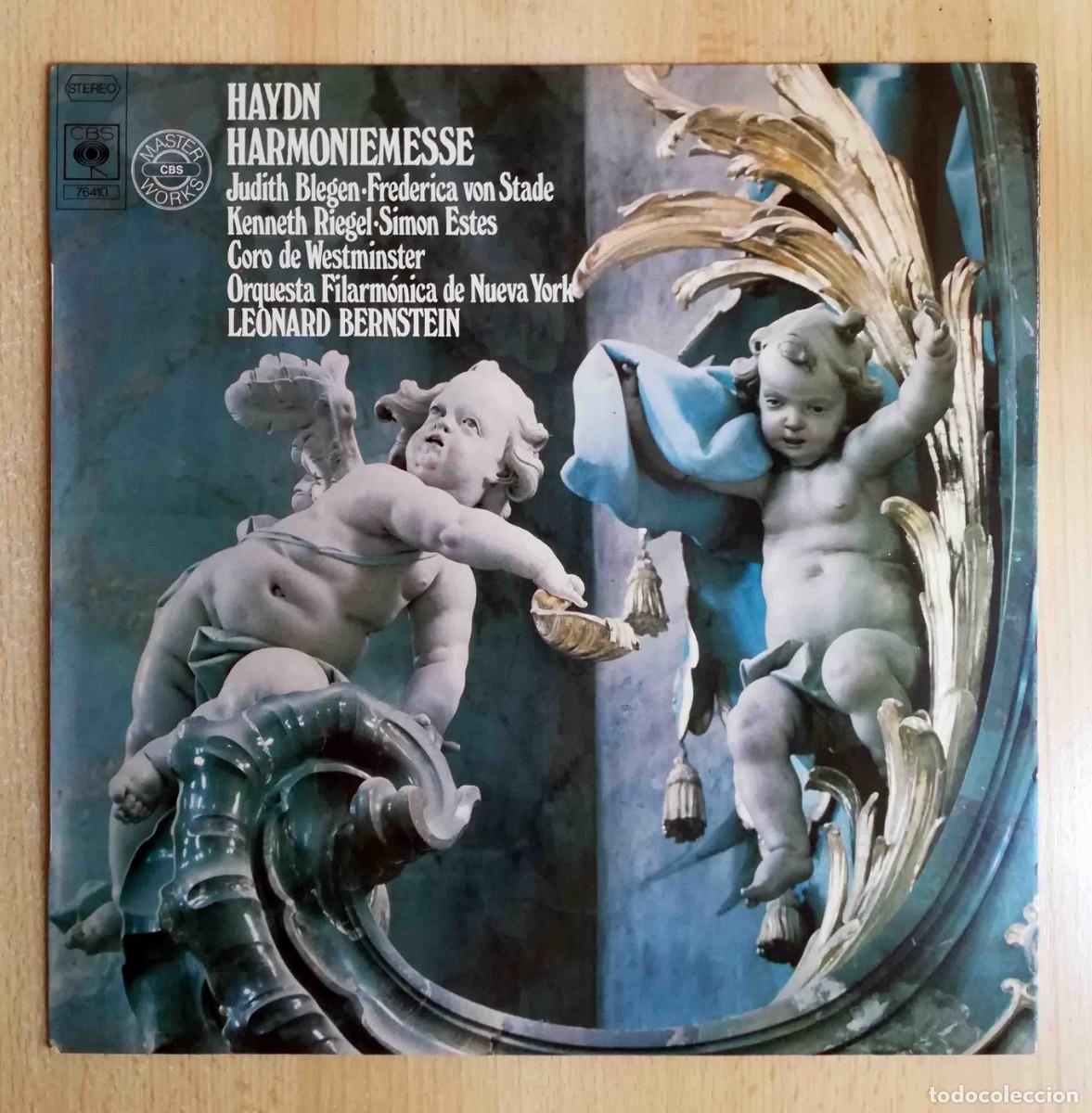 Discos de vinilo: Haydn Harmoniemesse. Orquesta Filarm&oacute;nica de Nueva York. Leonard Bernstein.