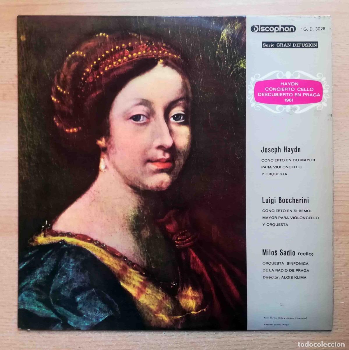 Discos de vinilo: Haydn. Concierto Cello descubierto en Praga. Boccherini. Concierto Si Bemol. Alois Klima, Praga.