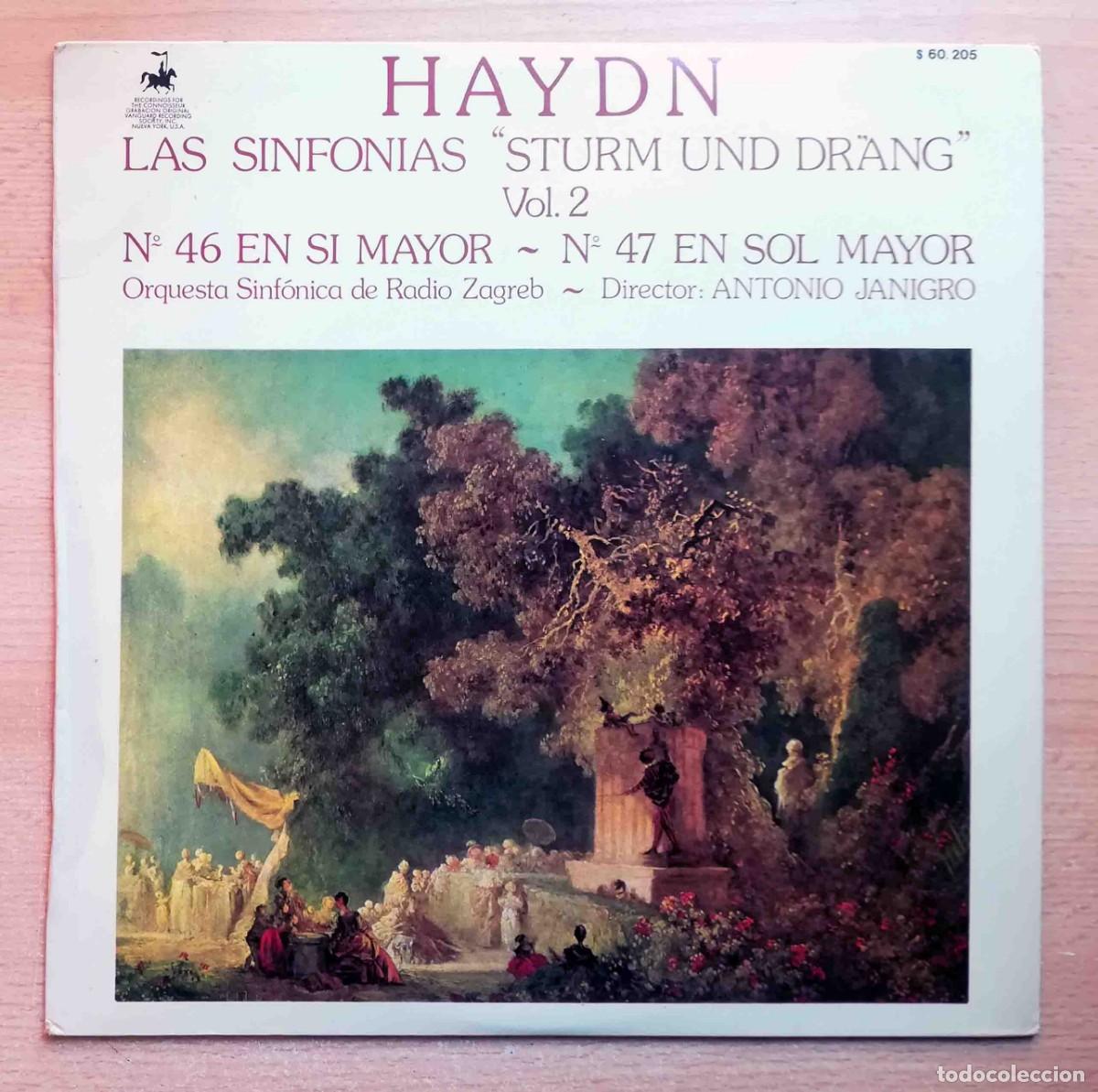 Discos de vinilo: Haydn. Las sinfonias Sturm und Drang Vol. 2. N&ordm; 46 y 47. Radio Zagreb. Antonio Janigro.
