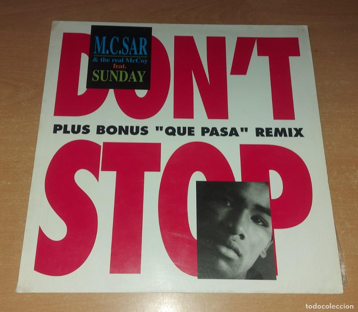 Discos de vinilo: M.C. Sar & lp ma i The Real McCoy feat Sunday Don't Stop a&ntilde;o 1990