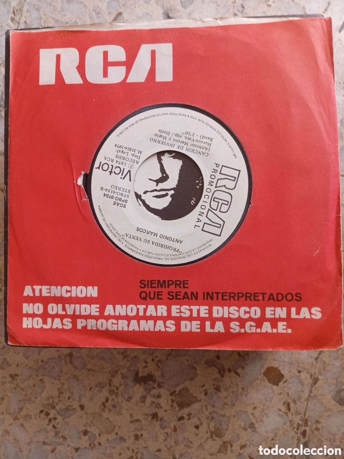 Vinyl records: SGL ANTONIO MARCOS POR QUE LLORA LA TARDE CANCION DE INVIERNO 1974 PROMO
