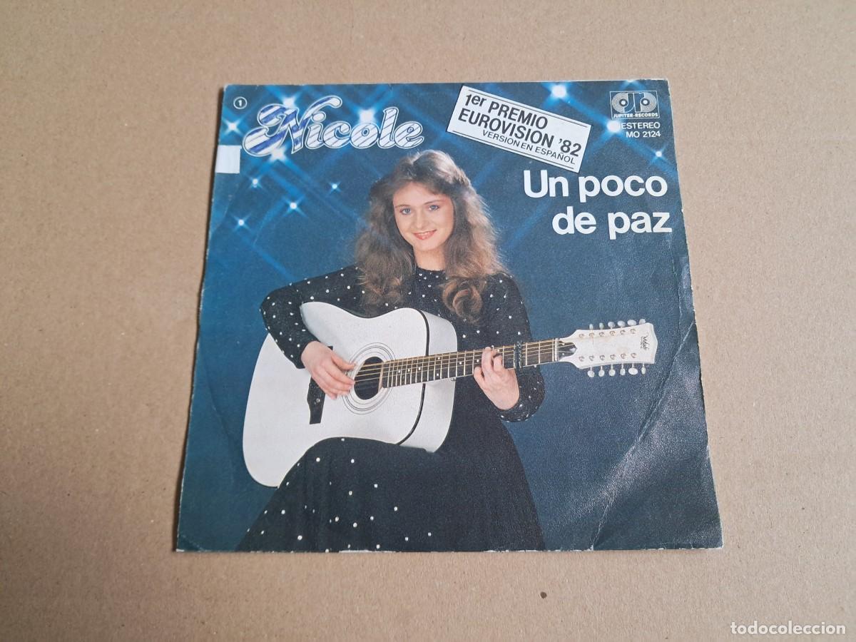 Discos de vinilo: NICOLE - UN POCO DE PAZ ( EUROVISION 82 ) SINGLE 1982 EDICION ESPA&Ntilde;OLA