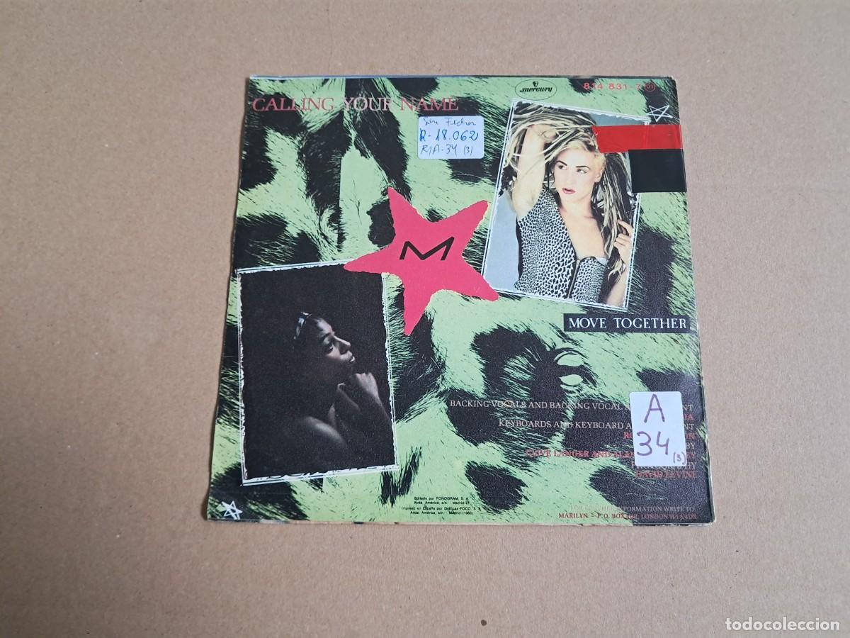 Discos de vinilo: MARILYN - CALLING YOUR NAME SINGLE 1983 EDICION ESPA&Ntilde;OLA - Foto 3