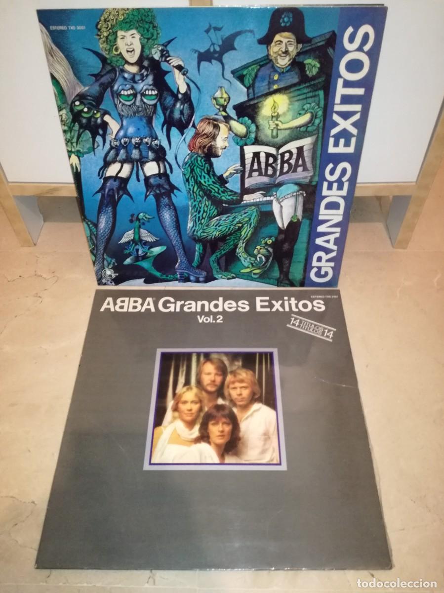 Discos de vinilo: LOTE DE 2 LPs DE ABBA-GRANDES EXITOS VOL. 1 Y VOL. 2-ORIGINAL ESPA&Ntilde;OL 1976 Y 1979