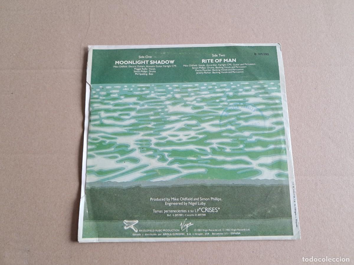 Discos de vinilo: MIKE OLDFIELD - MOONLIGHT SHADOW SINGLE 1983 EDICION ESPA&Ntilde;OLA - Foto 3