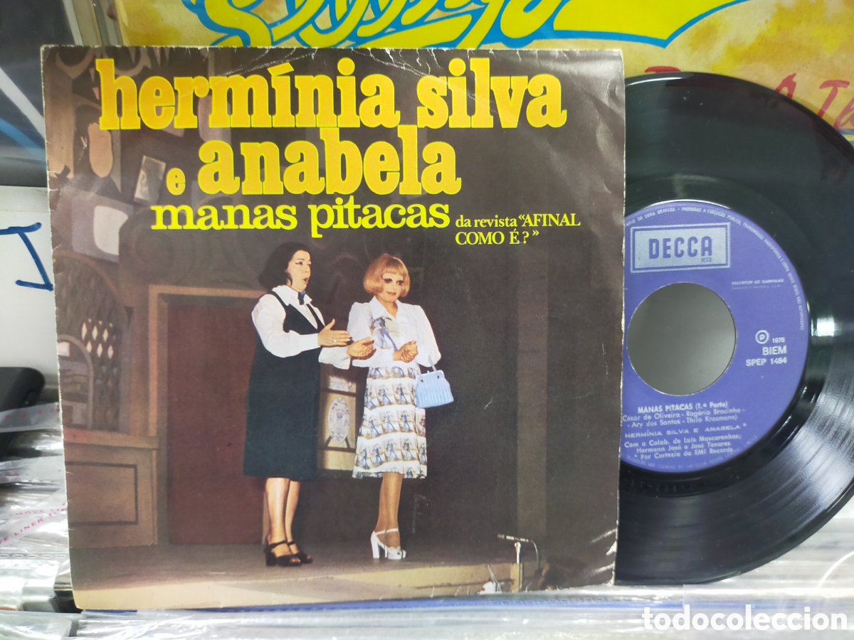 Discos de vinilo: Herminia silva e Anabela single manas pitacas Portugal 1976
