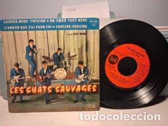 Discos de vinilo: EP LES CHATS SAUVAGES : LAISSEZ-NOUS TWISTER ( DISCO EDITADO EN FRANCIA)