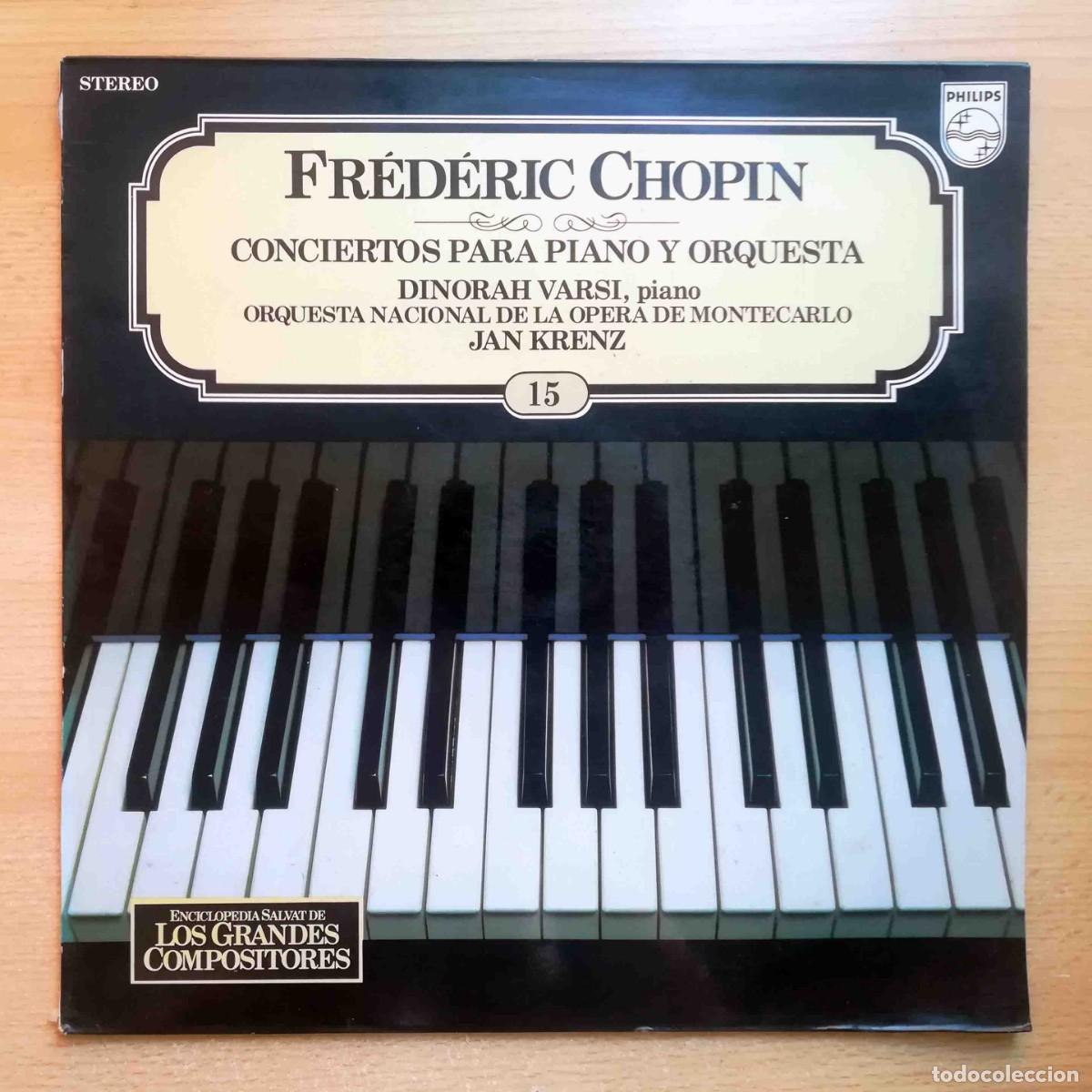 Discos de vinilo: Los grandes compositores 15. Fr&eacute;d&eacute;ric Chopin. Conciertos para piano y orquesta. Jan Krenz.