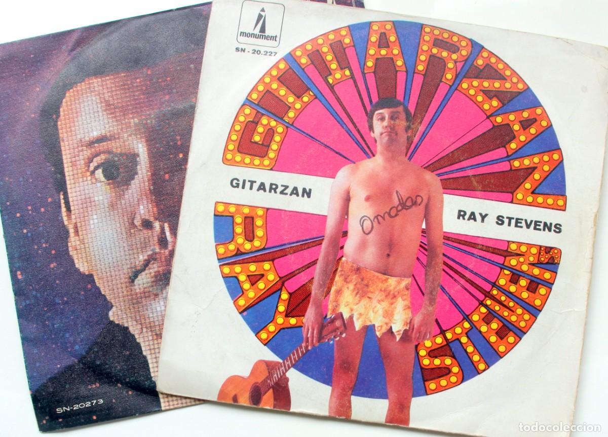 Discos de vinilo: RAY STEVENS: GUITARZAN / BAGPIPES: THAT'S MY BEG // ALONG CAME JONES / YAKETY YAK - MONUMENT 1969
