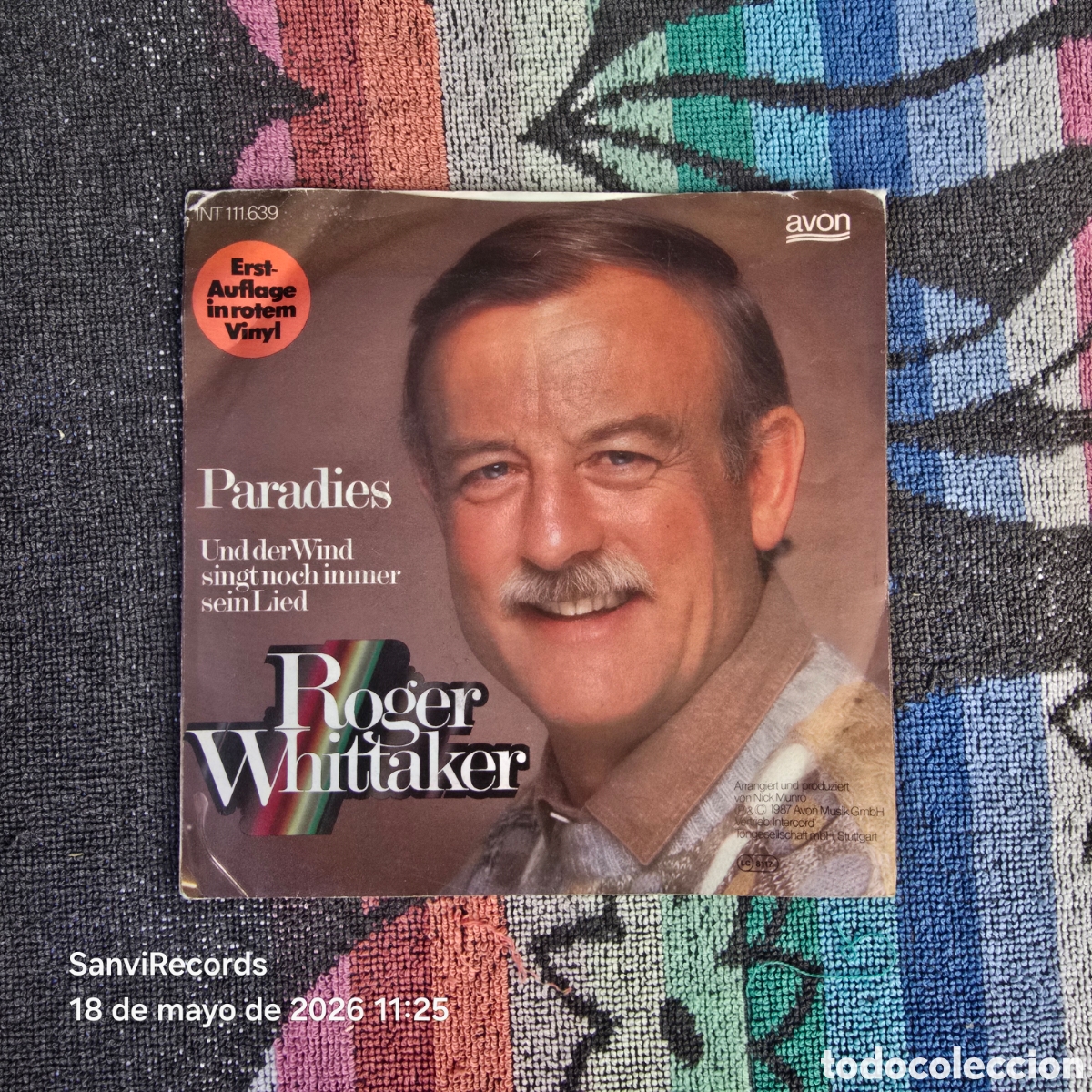 Discos de vinilo: [SINGLE] ROGER WHITTAKER: PARADIES - UND DER WIND SINGT NOCH IMMER SEIN LIED (AVON) (1987)