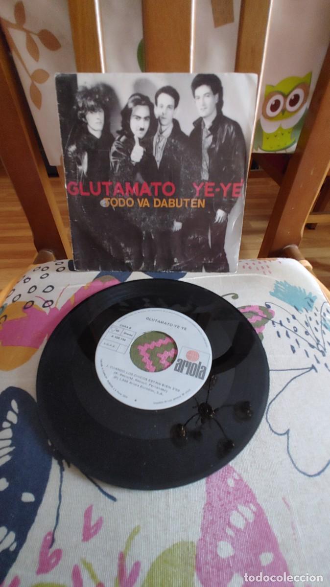 Discos de vinilo: GLUTAMATO YE YE-SINGLE TODO VA DABUTEN-TRASERA ESCRITA