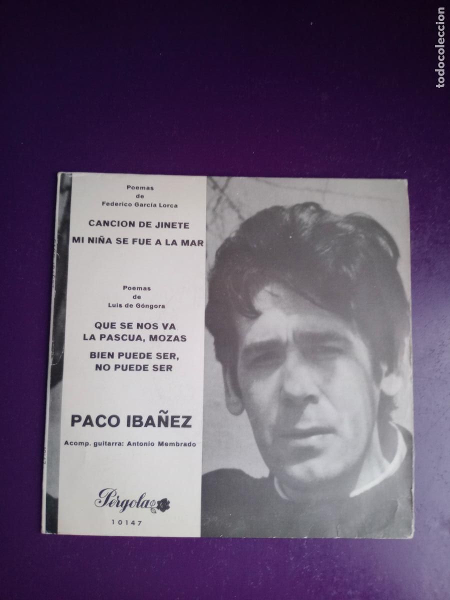 Discos de vinilo: Paco Iba&ntilde;ez &lrm;&ndash; Canci&oacute;n De Jinete +3 - EP PERGOLA 1969 - POESIA FOLK, LORCA, GONGORA -