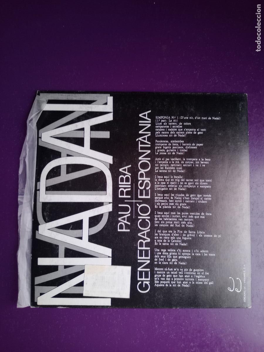 Discos de vinilo: Pau Riba I Generaci&oacute; Espont&agrave;nia &lrm;&ndash; La Nit De Nadal / El Mat&iacute; De Nadal - Sg EIXAMPLE 1987 - SIN USO