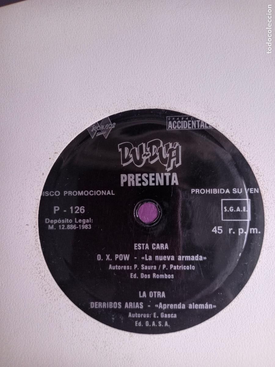 Discos de vinilo: O.X. Pow - La Nueva Armada / Derribos Arias &lrm;- Aprenda Alem&aacute;n - FLEXI FANZINE DU DUA 1983 - MOVIDA