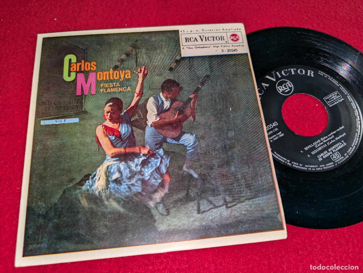 Discos de vinilo: CARLOS MONTOYA Y SU GRUPO Fiesta flamenca. Sevillanas/Seguiriyas +2 EP 7'' 1962 RCA