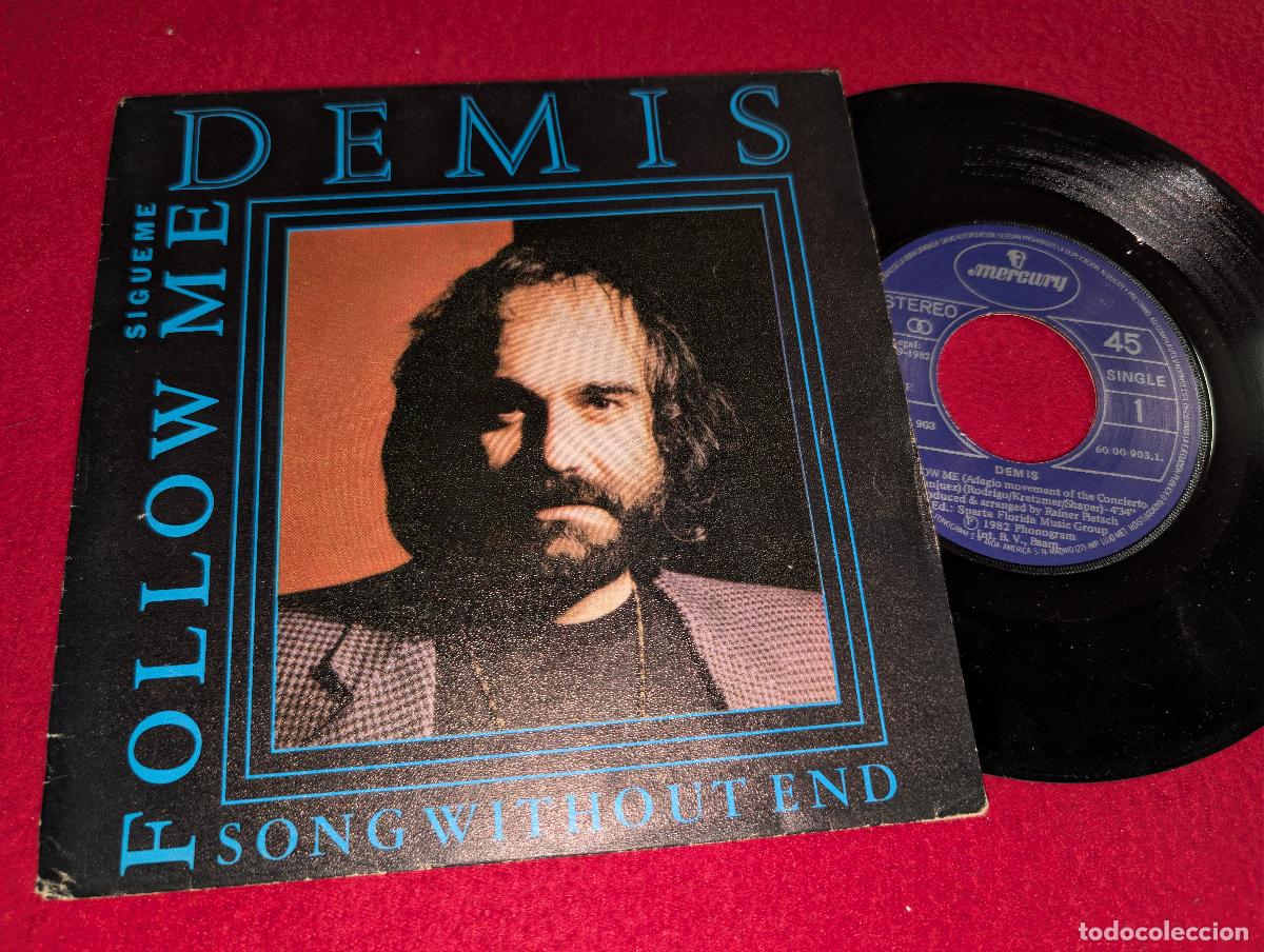 Discos de vinilo: DEMIS ROUSSOS Follow me/Song without end 7'' SINGLE 1982 Mercury ESPA&Ntilde;A SPAIN