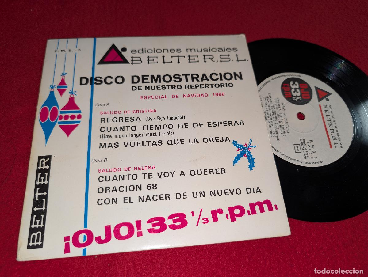 Discos de vinilo: DISCO DEMOSTRACION Rocking Boys/Giorgio/Michel/4 Ros ++ EP 7'' 1968 Belter PROMO 33 RPM navidad