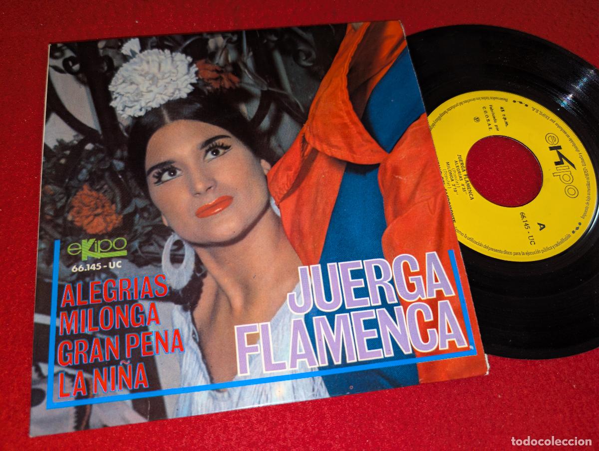 Discos de vinilo: GRUPO GITANO SACROMONTE Juerga flamenca. Alegrias/Milonga/Gran pena +1 EP 7'' 1966 Ekipo
