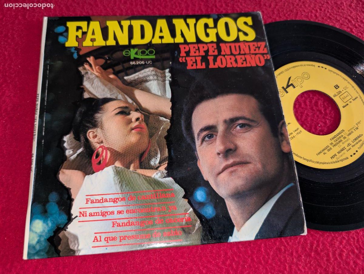 Discos de vinilo: PEPE NU&Ntilde;EZ EL LORE&Ntilde;O & Juan Hernandez FANDANGOS. De Cantillana/Caceria +2 EP 7'' 1969 Ekipo