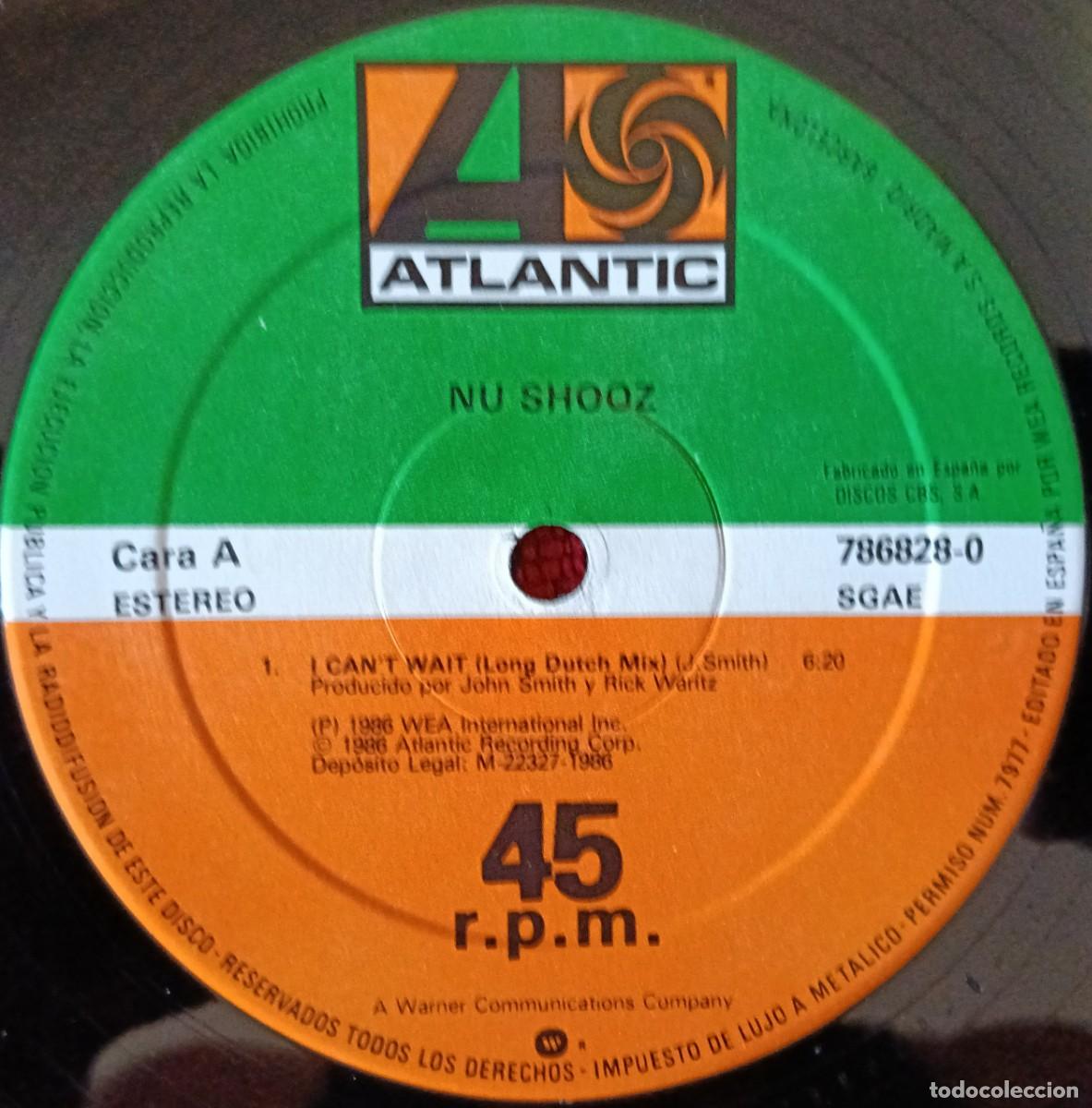 Discos de vinilo: NU SHOOZ ** I Cant Wait ** MAXI SINGLE VINILO 1986 - Foto 3