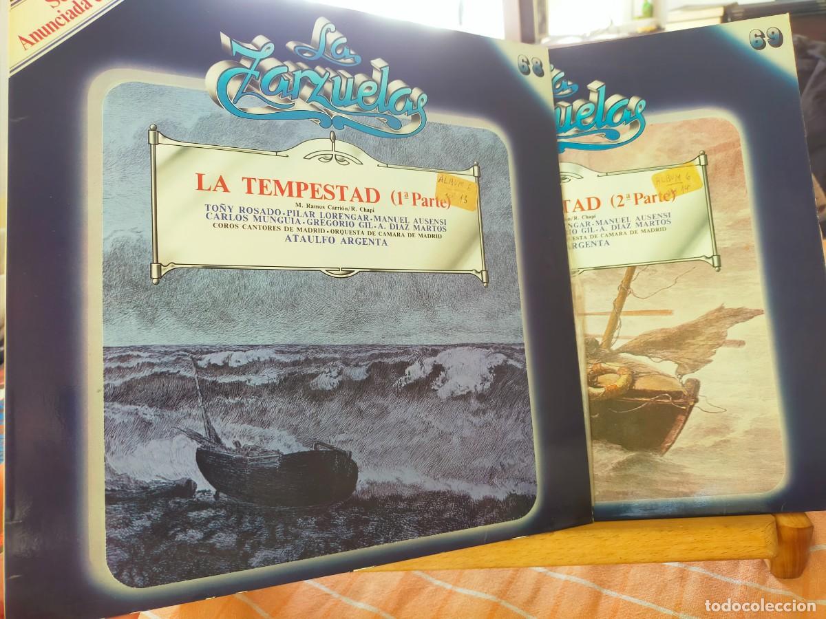Discos de vinilo: LA TEMPESTAD. LA ZARZUELA. LA EDAD DE ORO DE LA ZARZUELA. PARTE 1&ordf; Y 2&ordf;. N&ordm; 68 Y 69. COLUMBIA 1980
