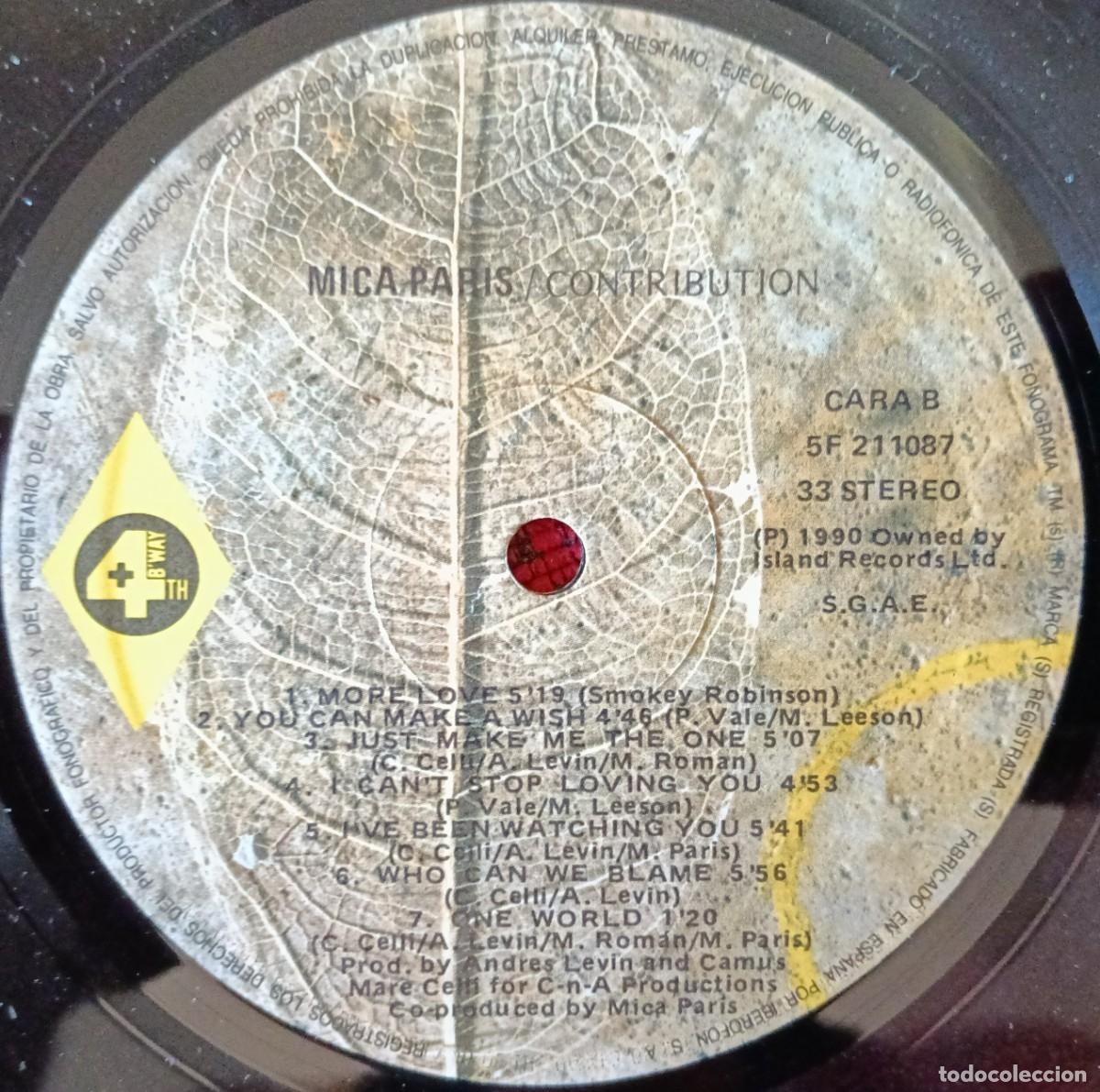 Discos de vinilo: MICA PARIS ** Contribution ** VINILO LP 1990 - Foto 4