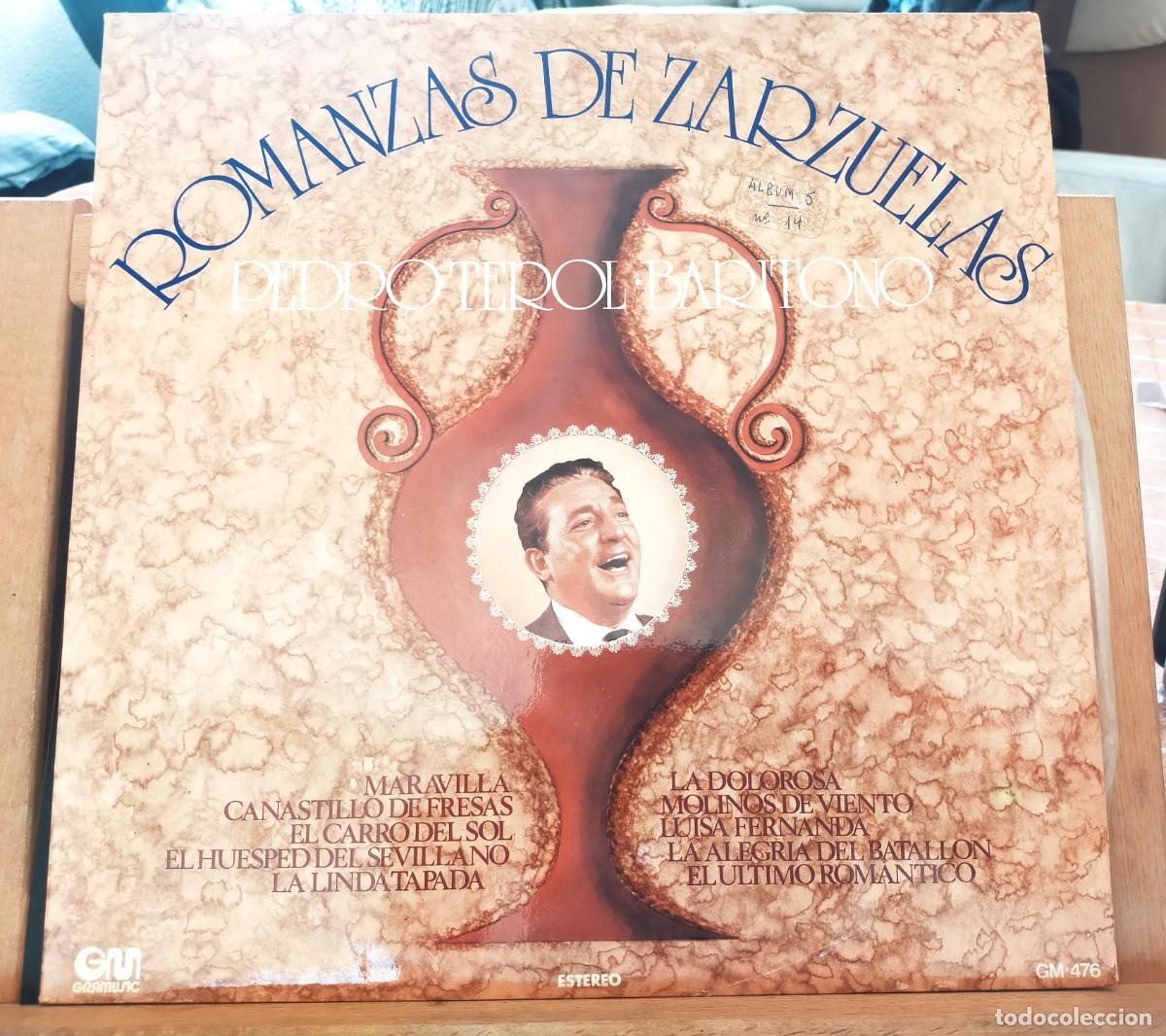 Discos de vinilo: ROMANZAS DE ZARZUELAS. PEDRO BOTEROL. BAR&Iacute;TONO. ETIQUETA SEPU 150 PESETAS. GRAMUSIC 10 TEMAS. 1976