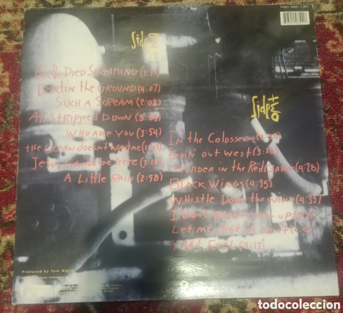 Discos de vinilo: Tom Waits - Bone Machine LP 1992 Espa&ntilde;a - Foto 2