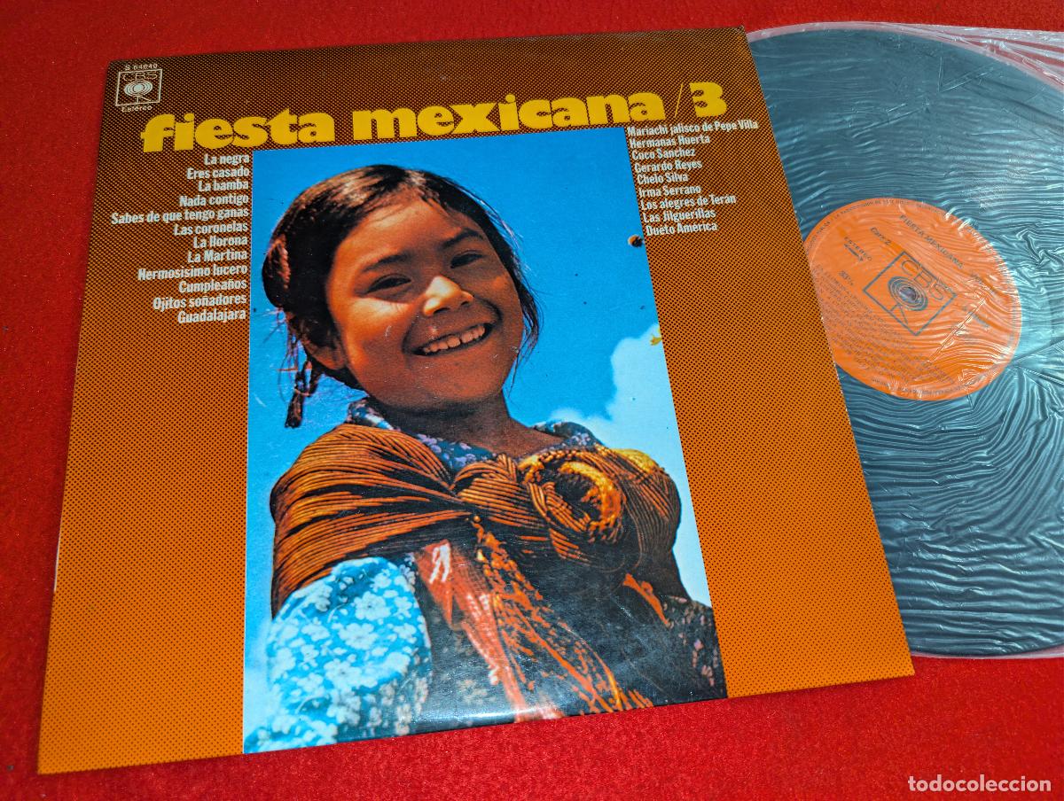 Discos de vinilo: FIESTA MEXICANA MEXICO 3 LP 1971 CBS spain ESPA&Ntilde;A America+Pepe Villa+Sanchez+Reyes+Silva+Serrano